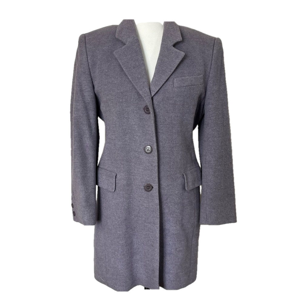 Vintage Fairweather Petites Womens Purple Mauve Wool Blend Pea Coat 6 Overcoat